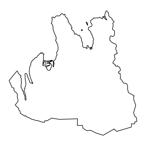 Peta Wilayah Barat Laut Distrik Administratif Islandia Ilustrasi Vektor - Stok Vektor