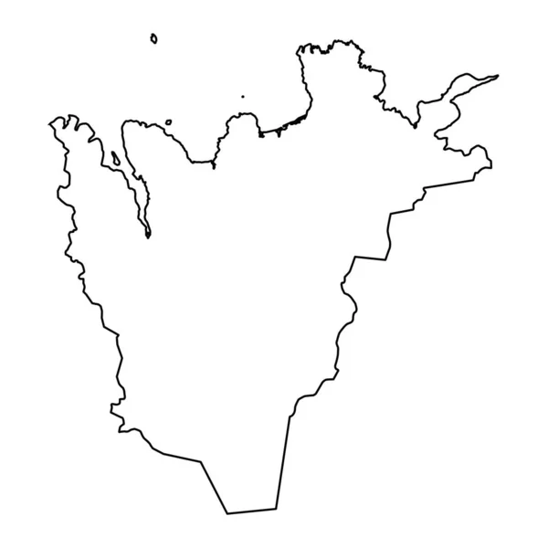 Karte Der Nordostregion Landkreis Island Vektorillustration — Stockvektor