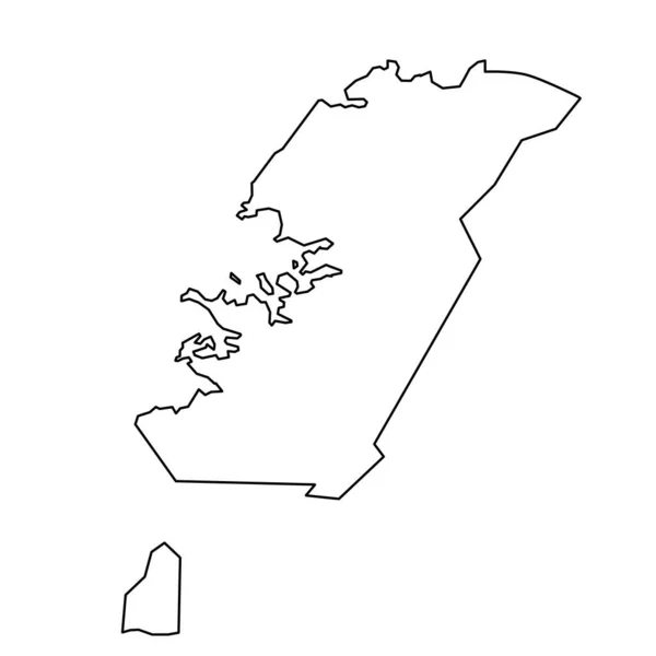 Mapa Hlavního Města Islandu Správní Okres Vektorová Ilustrace — Stockový vektor