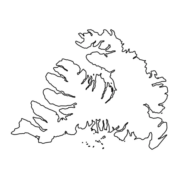 Mapa Distrito Westfjords Distrito Administrativo Islândia Ilustração Vetorial —  Vetores de Stock