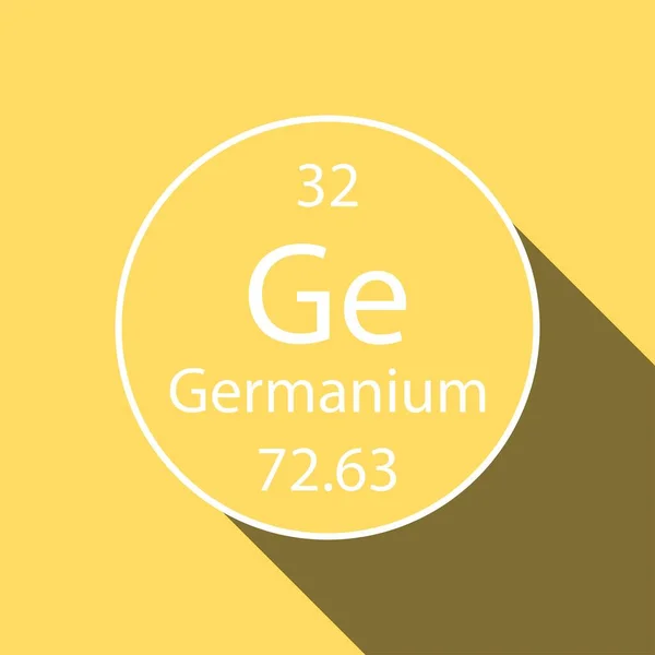 Símbolo Germânio Com Desenho Sombra Longa Elemento Químico Tabela Periódica — Vetor de Stock