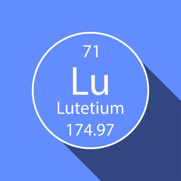 長い影のデザインのルテチウム記号 周期表の化学元素 ベクターイラスト — ストックベクタ