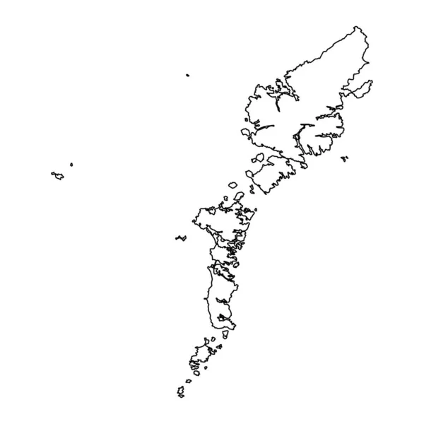 Outer Hebrides Map Área Del Consejo Escocia Ilustración Vectorial — Vector de stock