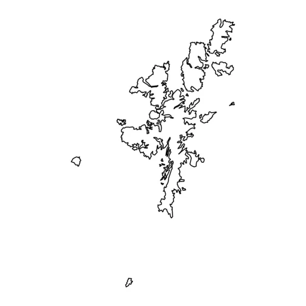 Χάρτης Νήσων Shetland Περιοχή Του Συμβουλίου Της Σκωτίας Εικονογράφηση Διανύσματος — Διανυσματικό Αρχείο