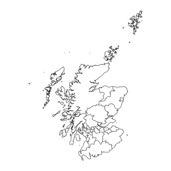 Schottland Karte Mit Gemeindegebieten Vektorillustration — Stockvektor