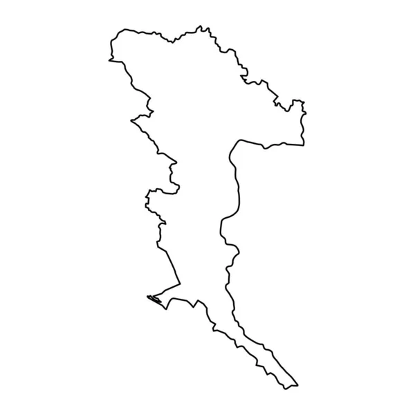Peta Kanton Herzegovina Neretva Distrik Administratif Federasi Bosnia Dan Herzegovina - Stok Vektor
