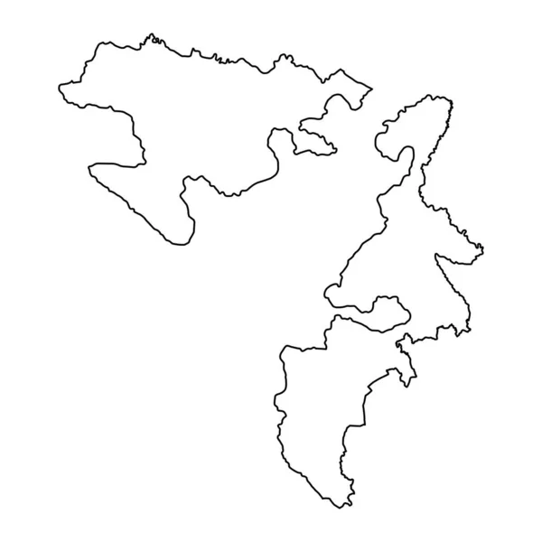 República Srpska Mapa Distrito Administrativo Federação Bósnia Herzegovina Ilustração Vetorial — Vetor de Stock