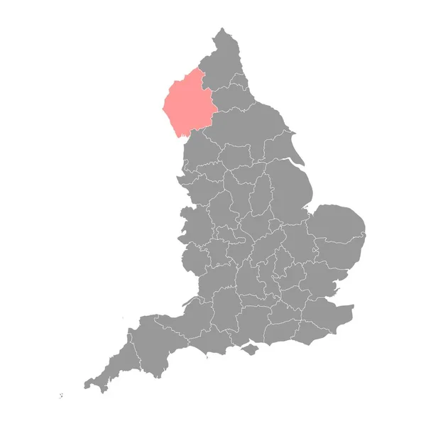 Mapa Cumbria Condado Ceremonial Inglaterra Ilustración Vectorial — Vector de stock