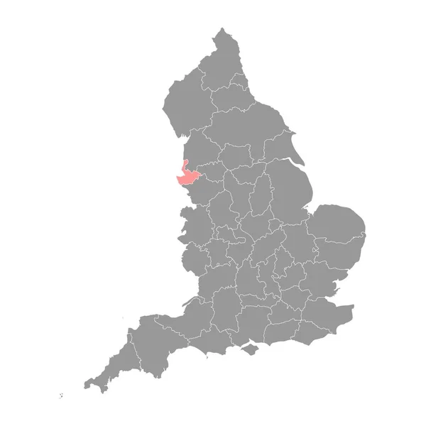 Mapa Merseyside Condado Ceremonial Inglaterra Ilustración Vectorial — Vector de stock