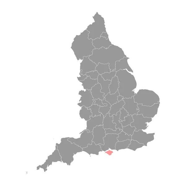 Isla Wight Mapa Condado Ceremonial Inglaterra Ilustración Vectorial — Vector de stock