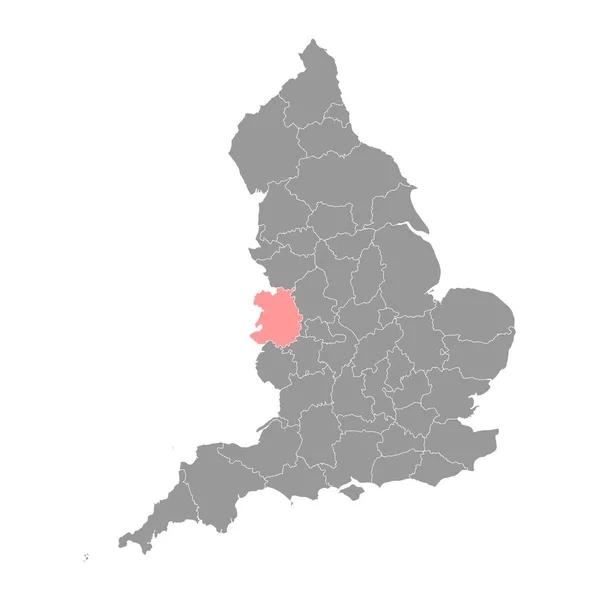 Mapa Shropshire Condado Ceremonial Inglaterra Ilustración Vectorial — Vector de stock