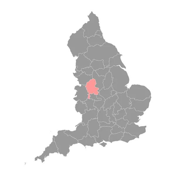 Mapa Staffordshire Condado Ceremonial Inglaterra Ilustración Vectorial — Vector de stock