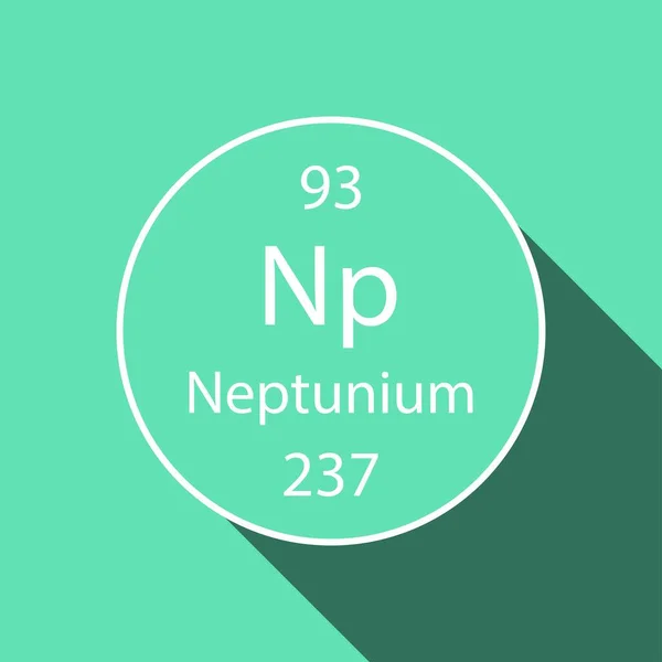 Symbole Neptunium Avec Une Longue Conception Ombre Élément Chimique Tableau — Image vectorielle