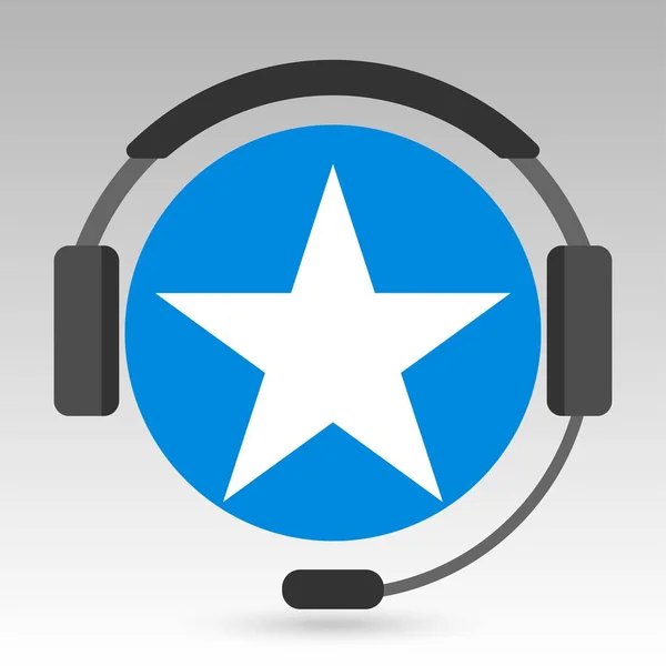 ソマリアの国旗にヘッドフォン サポートサイン ベクターイラスト — ストックベクタ