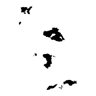 Kuzey Ege bölgesi haritası, Yunanistan idari bölgesi. Vektör illüstrasyonu.