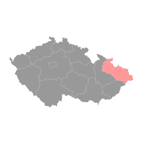 Cseh Köztársaság Morva Sziléziai Régió Közigazgatási Egysége Vektorillusztráció — Stock Vector