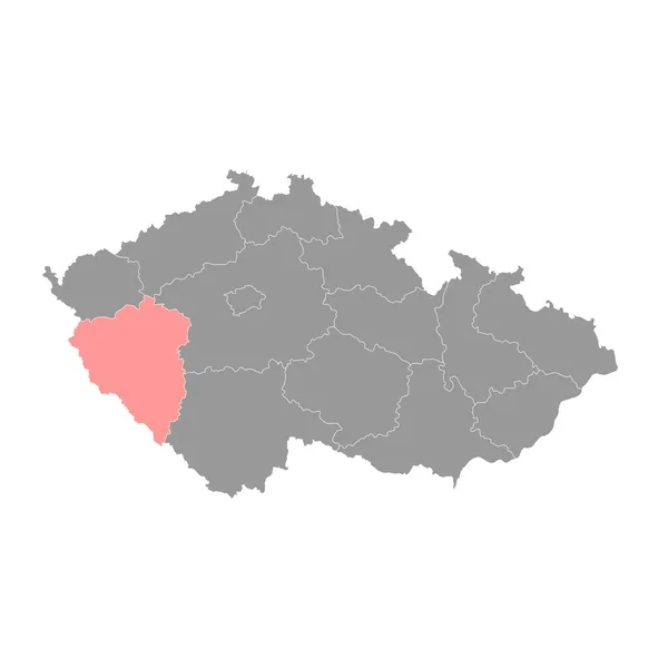 捷克共和国Plzen地区行政单位 矢量说明 — 图库矢量图片