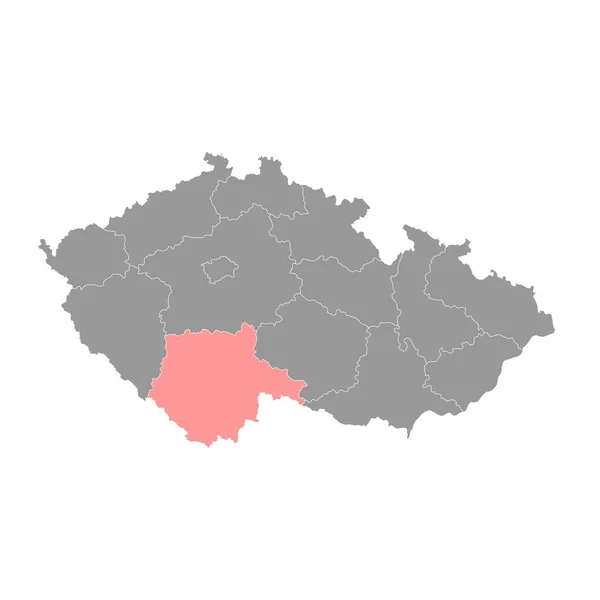 Tjeckiska Republikens Administrativa Enhet För Södra Böhmen Vektorillustration — Stock vektor