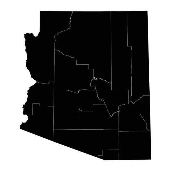 Arizona Állam Térképe Megyékkel Vektorillusztráció — Stock Vector
