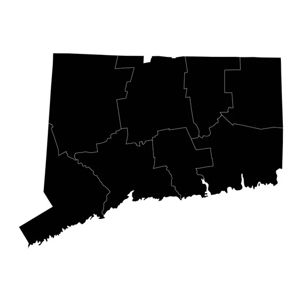 Connecticut Állam Térképe Megyékkel Vektorillusztráció — Stock Vector