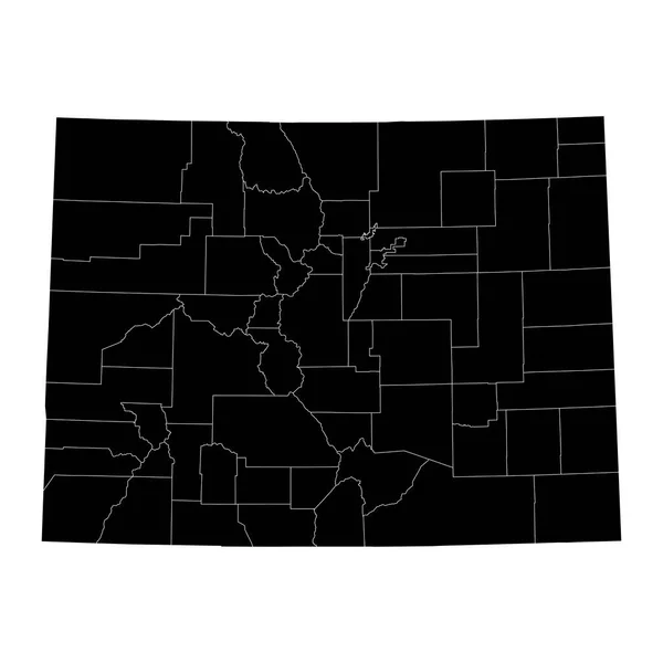 Karte Des Bundesstaates Colorado Mit Landkreisen Vektorillustration — Stockvektor