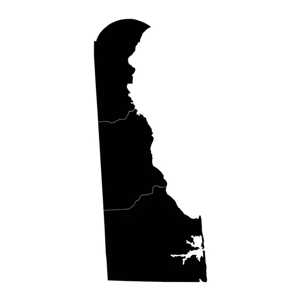 Mapa Del Estado Delaware Con Condados Ilustración Vectorial — Vector de stock