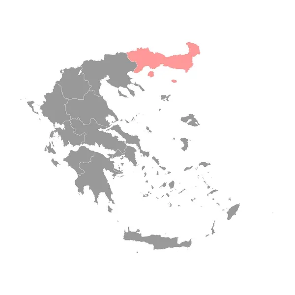 Macedonia Orientale Tracia Carta Geografica Regione Amministrativa Della Grecia Illustrazione — Vettoriale Stock