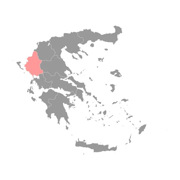 Carta Geografica Dell Epiro Regione Amministrativa Della Grecia Illustrazione Vettoriale — Vettoriale Stock
