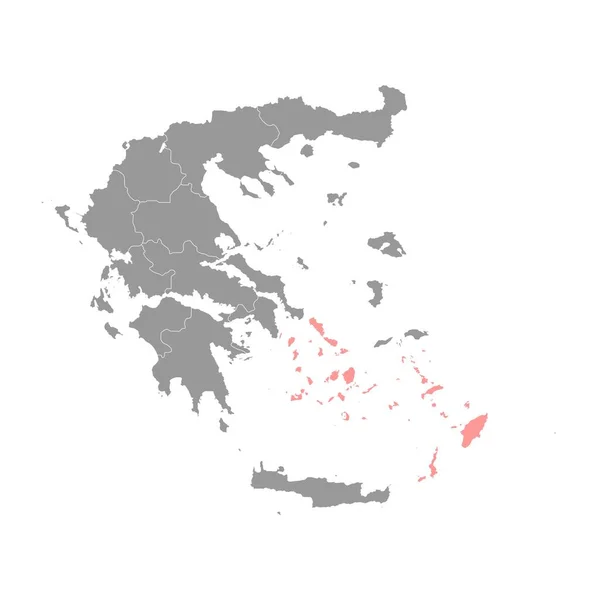 Νότια Αιγαίο Χάρτης Περιοχών Διοικητική Περιφέρεια Της Ελλάδας Εικονογράφηση Διανύσματος — Διανυσματικό Αρχείο