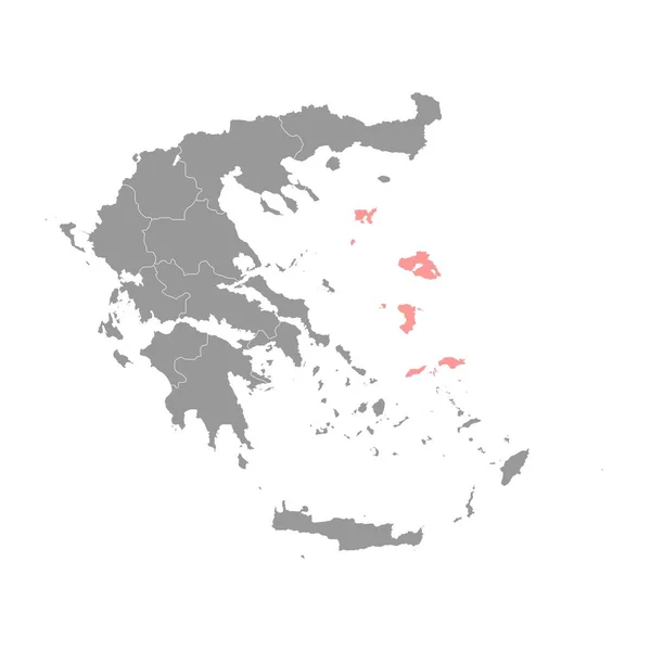 Carta Geografica Della Regione Dell Egeo Settentrionale Regione Amministrativa Della — Vettoriale Stock