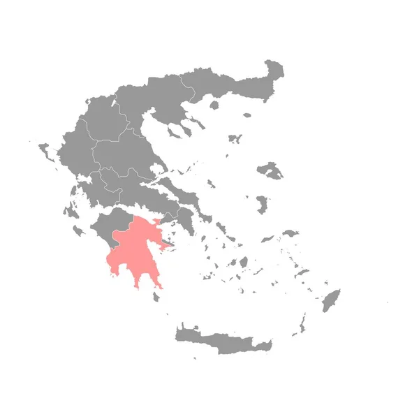 Peloponnesos Regionkarta Greklands Administrativa Region Vektorillustration — Stock vektor