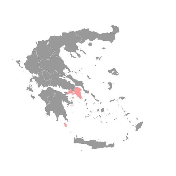 Carta Geografica Della Regione Dell Attica Regione Amministrativa Della Grecia — Vettoriale Stock