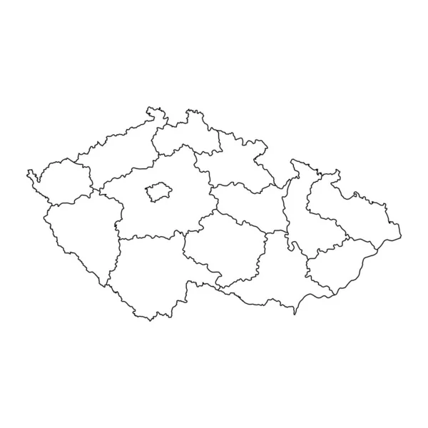 Mapa Czech Regionami Ilustracja Wektora — Wektor stockowy