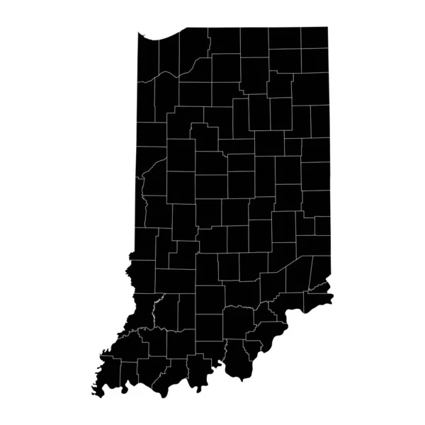Χάρτης Της Ιντιάνα Κομητείες Εικονογράφηση Διανύσματος — Διανυσματικό Αρχείο