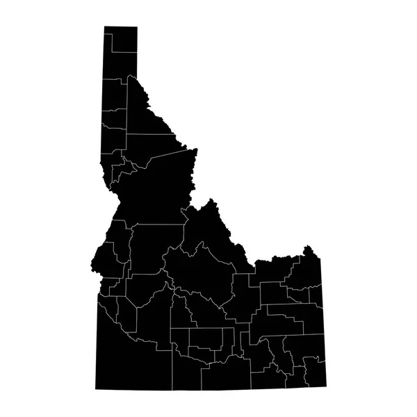 爱达荷州各县的地图 矢量说明 — 图库矢量图片