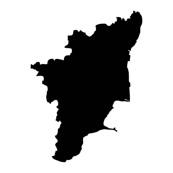 Karte Des Bundesstaates Tamil Nadu Verwaltungseinheit Indiens Vektorillustration — Stockvektor