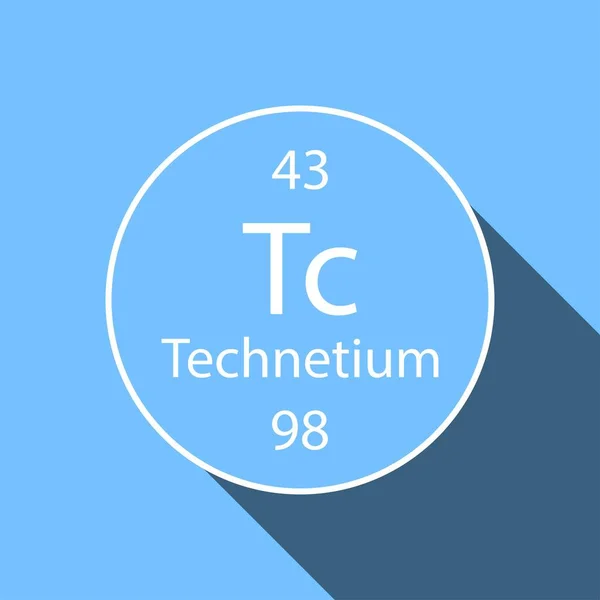 Technický Symbol Dlouhým Stínovým Designem Chemický Prvek Periodické Tabulky Vektorová — Stockový vektor