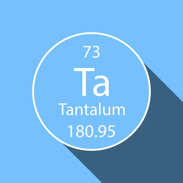 Symbol Tantalu Dlouhým Stínovým Designem Chemický Prvek Periodické Tabulky Vektorová — Stockový vektor