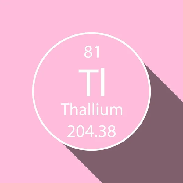 Thalliový Symbol Dlouhým Stínovým Designem Chemický Prvek Periodické Tabulky Vektorová — Stockový vektor