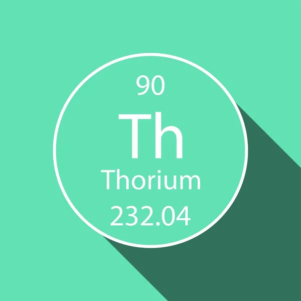 Thorium Symbol Mit Langem Schatten Design Chemische Elemente Des Periodensystems — Stockvektor