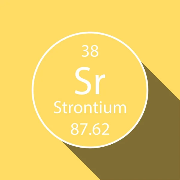 Strontium Symbol Mit Langem Schatten Design Chemische Elemente Des Periodensystems — Stockvektor