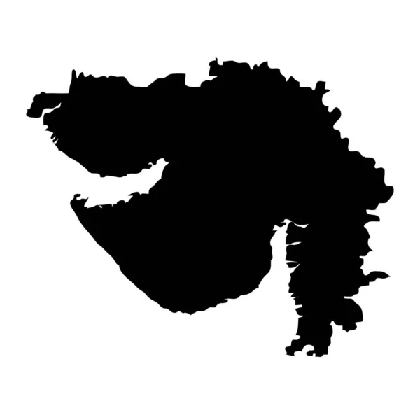 Gujarats Delstatskarta Indiens Administrativa Avdelning Vektorillustration — Stock vektor