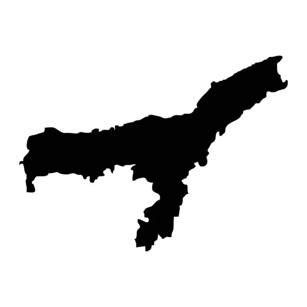 阿萨姆邦地图 印度行政区划 矢量说明 — 图库矢量图片