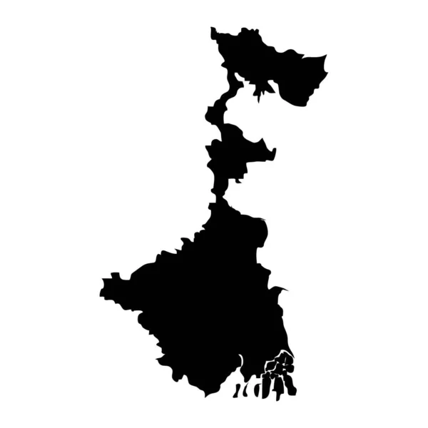 西ベンガル州の地図 インドの行政区画 ベクターイラスト — ストックベクタ