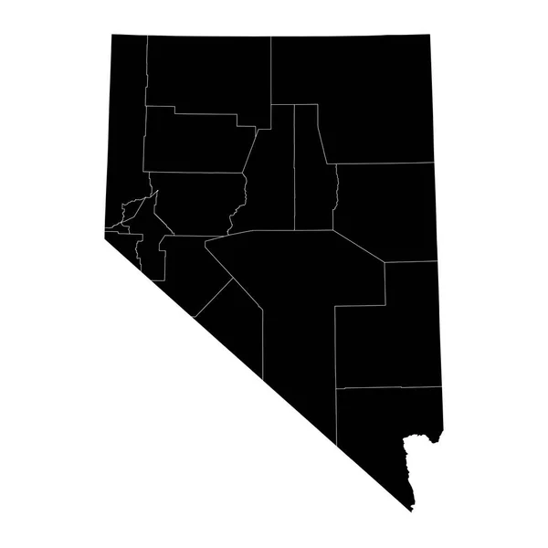 Nevada Eyaletlerinin Haritası Vektör Illüstrasyonu — Stok Vektör