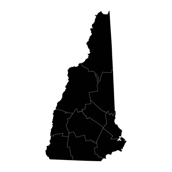 New Hampshire Állam Térképe Megyékkel Vektorillusztráció — Stock Vector