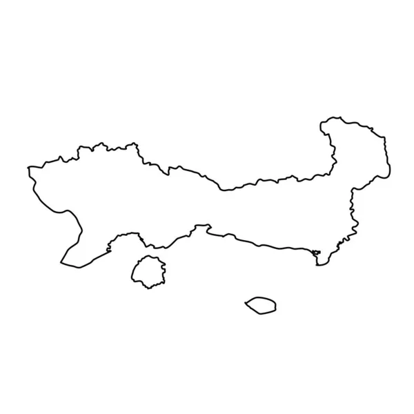 Mapa Východních Makedonií Thrákie Správní Oblast Řecka Vektorová Ilustrace — Stockový vektor