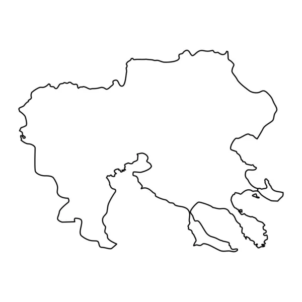 Mapa Macedonia Central Región Administrativa Grecia Ilustración Vectorial — Archivo Imágenes Vectoriales
