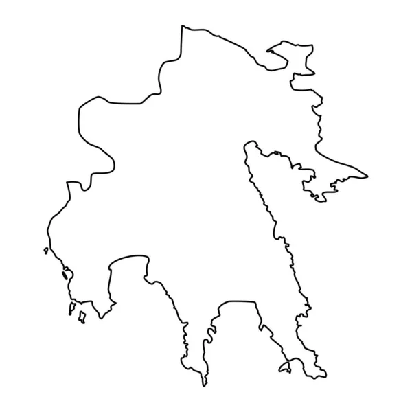 Peta Wilayah Peloponnesos Wilayah Administratif Yunani Ilustrasi Vektor - Stok Vektor