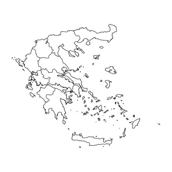 Mappa Della Grecia Con Regioni Amministrative Illustrazione Vettoriale — Vettoriale Stock